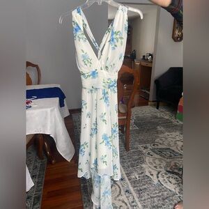 Floral Blue and White Women's Dress